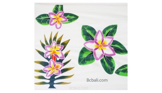rayon sarongs handpainting flower summer beach white color made in bali